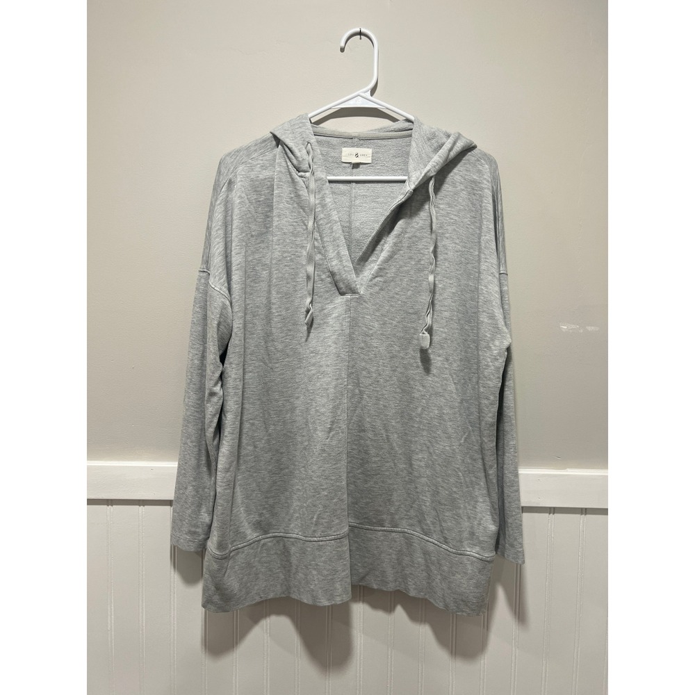 Lou & Grey Long Sleeve Oversized Hoodie Soft V-Neck Athleisure Women Size Small